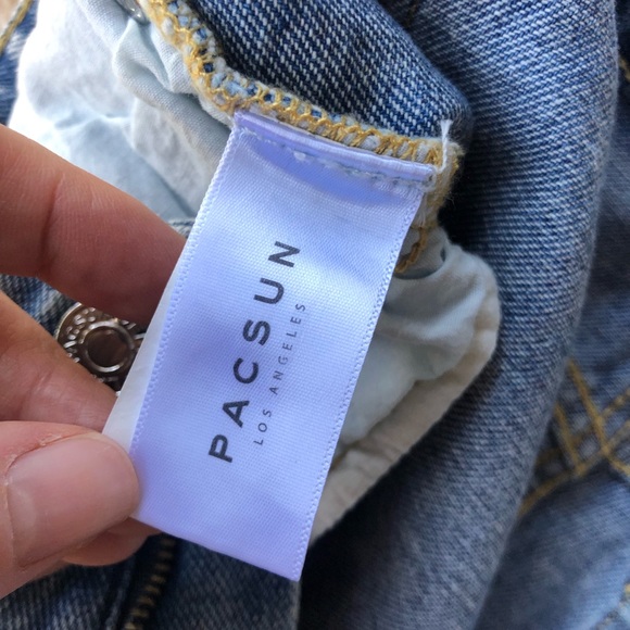 PACSUN Denim Mini Skirt Raw Hem - Picture 8 of 9